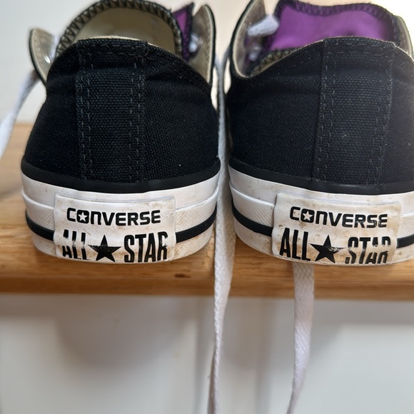 Converse Black White hidden pink Low-Top Sneakers double tongue size 7 rare - Picture 4 of 6